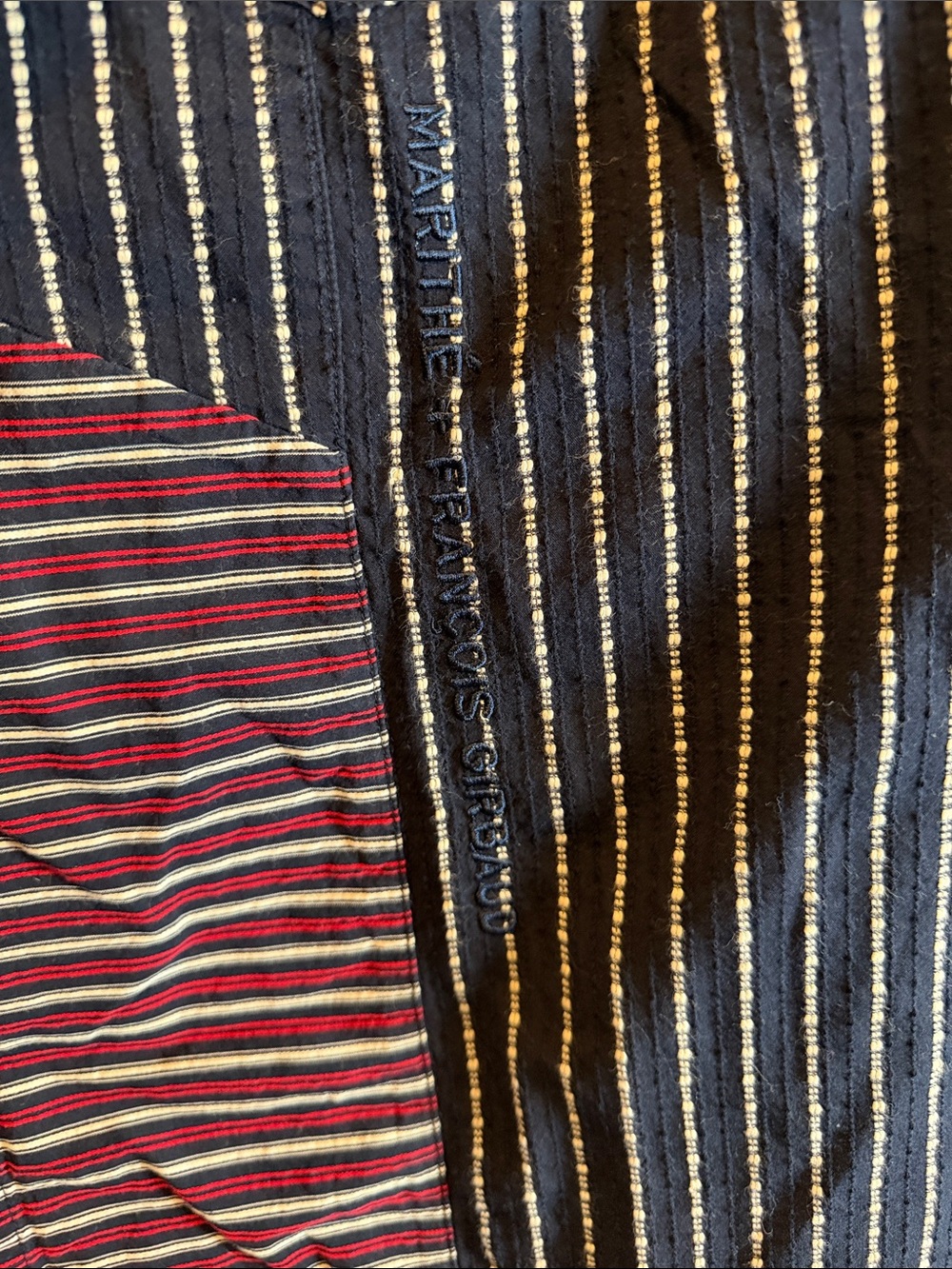 Marithe Francois Girbaud Black Red and White Men Shirt with French Cuffs XL - Picture 2 of 5